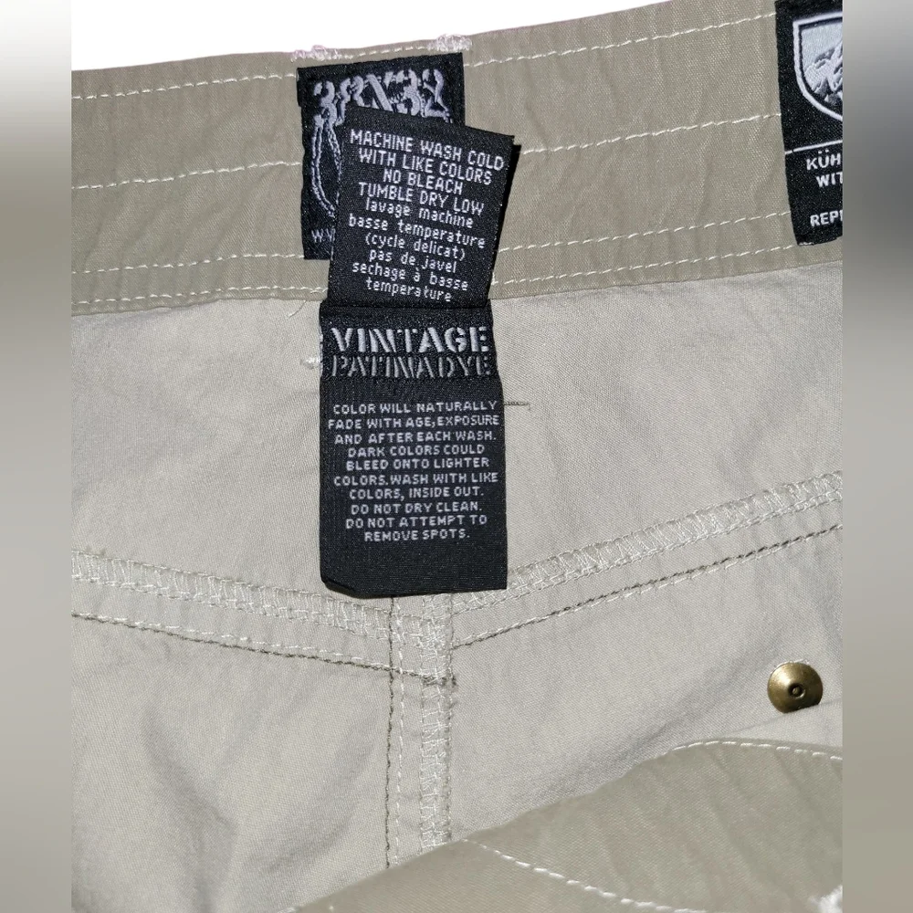 Kuhl Revolvr Pants 38x32 Olive Green Vintage Patina Dye Hiking Outdoor Excellent - Picture 7 of 9